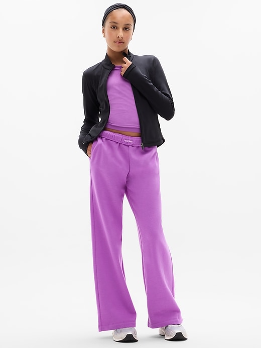 Image number 4 showing, Athleta Girl All Day Wide Leg Fleece Pant