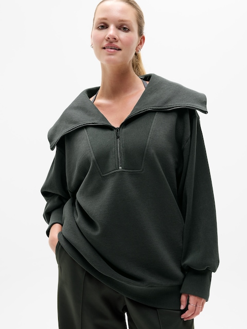 Ottoman Rib 1/4 Zip Sweatshirt - Elm