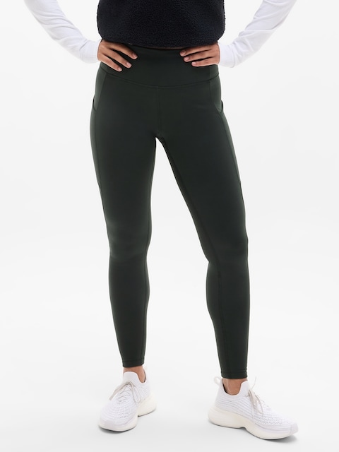 Altitude Fleece Lined Stash High Rise Legging - Elm