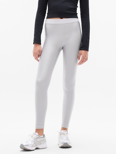 Athleta Girl High Rise Logo Chit Chat Sheen Legging - Quartz