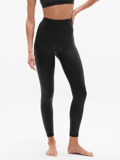 Elation High Rise Matte Foil Shine 7/8 Legging - Black Foil