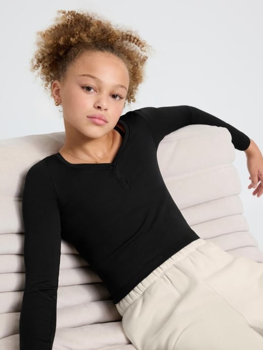 Image number 6 showing, Athleta Girl Rise Above Rib Henley Top