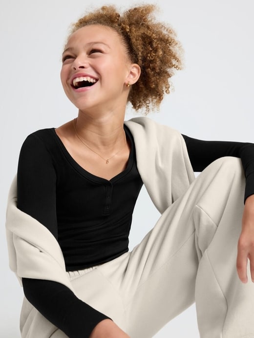 Image number 7 showing, Athleta Girl Rise Above Rib Henley Top