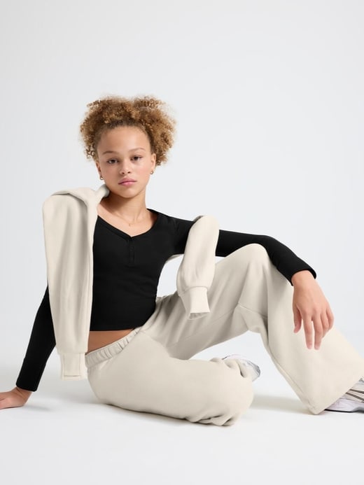 Image number 5 showing, Athleta Girl All Day Wide Leg Fleece Pant