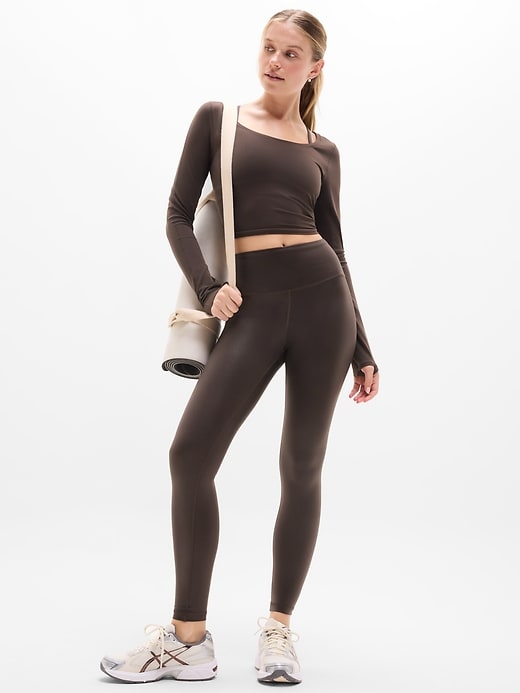 Image number 3 showing, Elation High Rise Matte Foil Shine 7/8 Legging