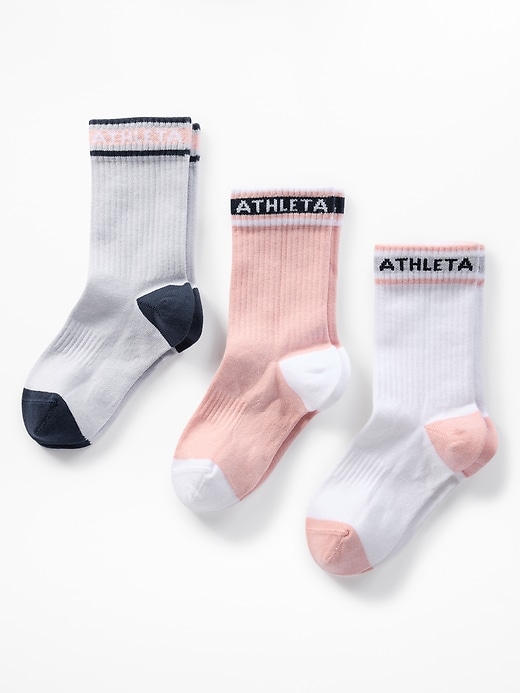 Image number 1 showing, Athleta Girl Everyday Crew Sock 3-Pack