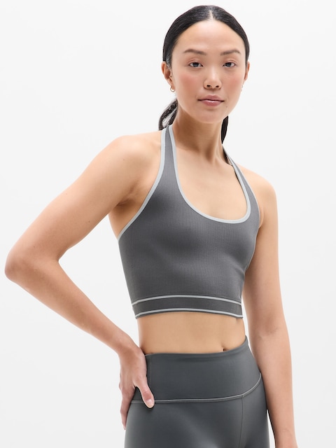 Recharge Rib Seamless Halter - Shadow Grey/Stone