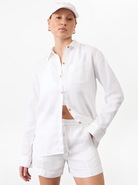 Retreat Linen Top - Calla Lily