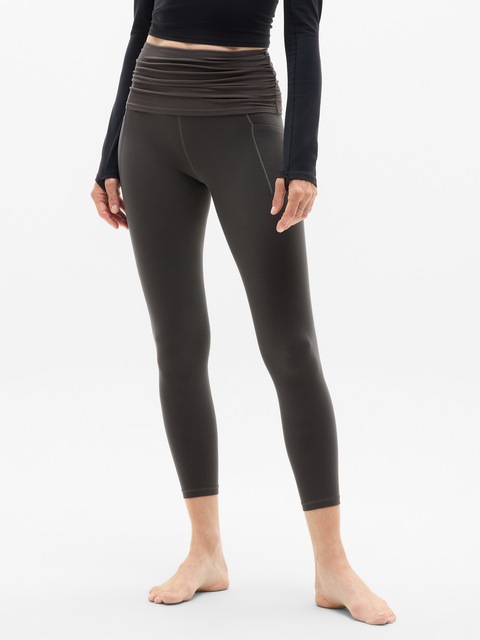 Salutation Stash Fold Over 7/8 Legging - Shadow Grey