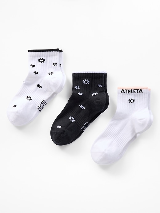Image number 1 showing, Athleta Girl Everyday Quarter Crew Sock 3-Pack