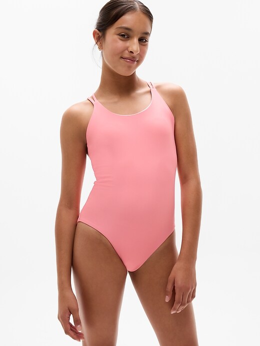 Image number 1 showing, Athleta Girl Reversible Strappy One Piece