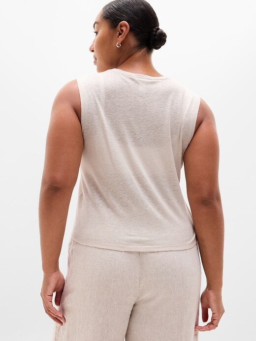 Image number 6 showing, Getaway Linen Blend Muscle Tank