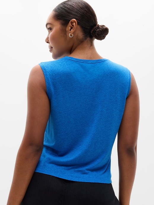 Image number 6 showing, Getaway Linen Blend Muscle Tank