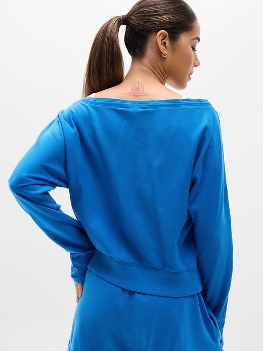 Image number 3 showing, Airy Cotton Terry Boat Neck Sweatshirt