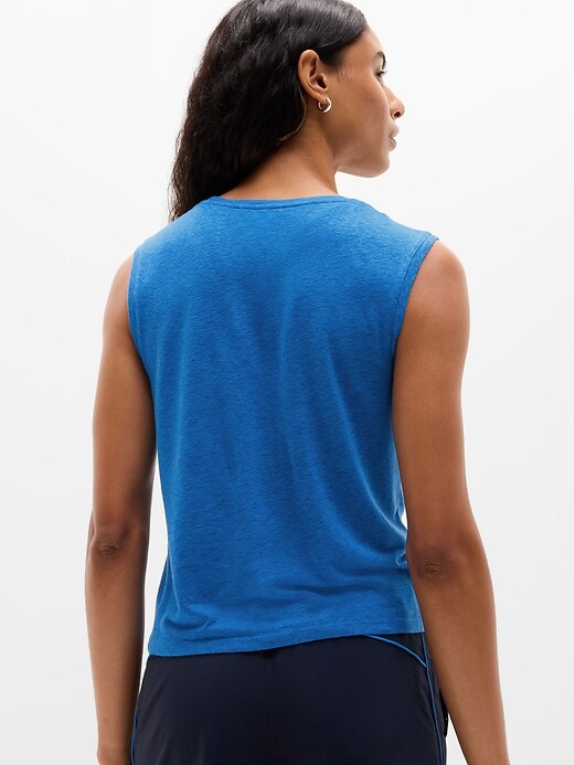 Image number 3 showing, Getaway Linen Blend Muscle Tank