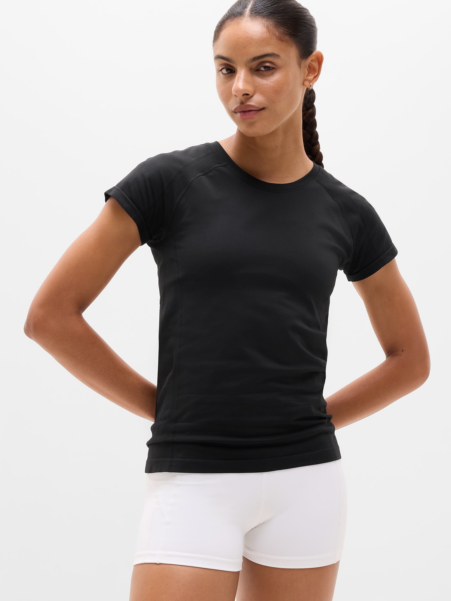 Athleta Women's Momentum Flex Tee Black Size L
