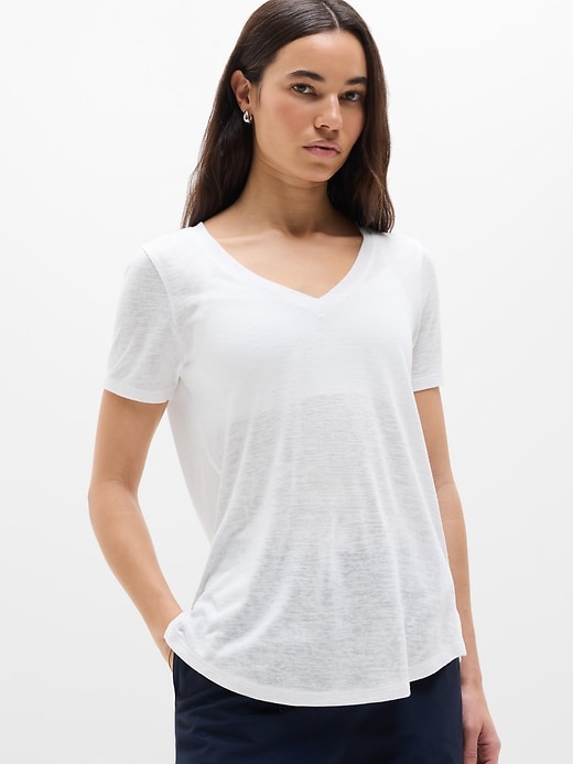 Image number 1 showing, Breezy Scoop V-Neck Tee