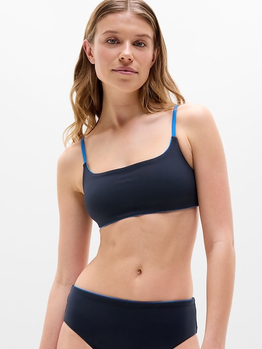 Image number 1 showing, Square Neck Tipped Bikini Top