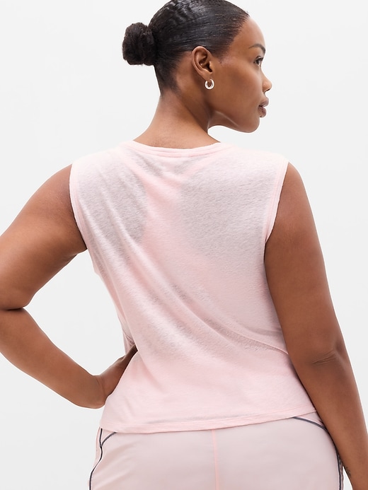 Image number 6 showing, Getaway Linen Blend Muscle Tank