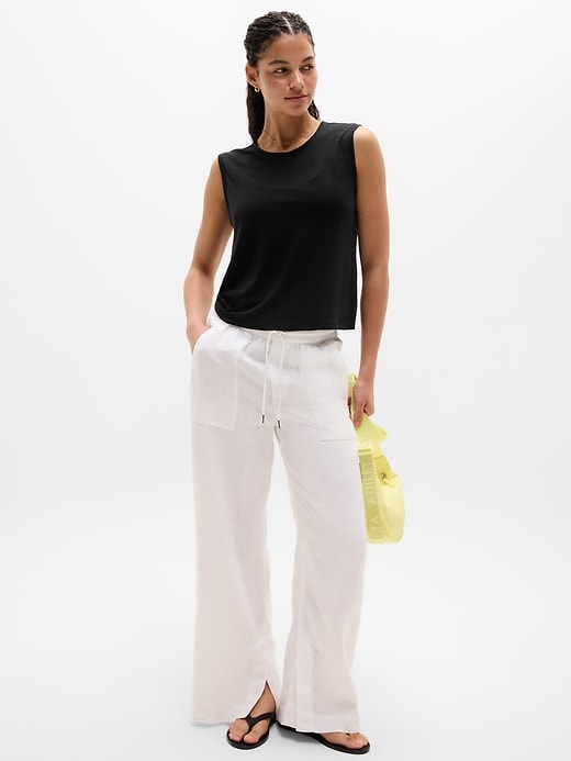 Image number 2 showing, Getaway Linen Blend Muscle Tank