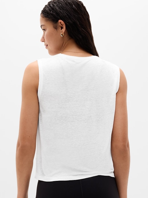 Image number 3 showing, Getaway Linen Blend Muscle Tank