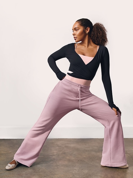 Image number 1 showing, Forever Fleece Mid Rise Flare Pant