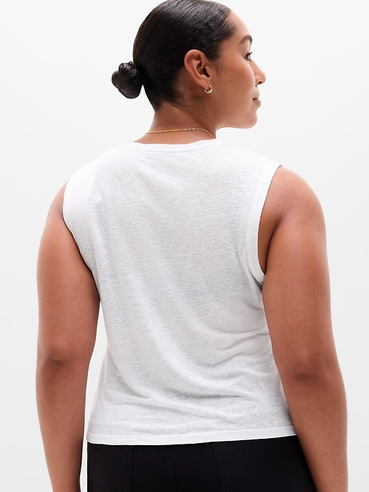 Image number 6 showing, Getaway Linen Blend Muscle Tank