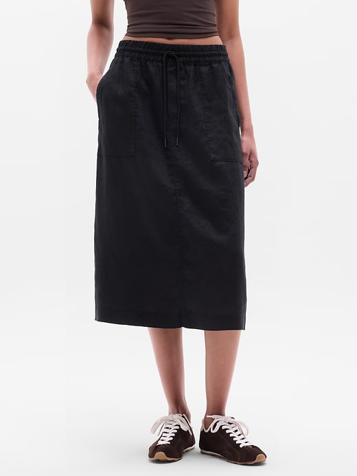 Image number 1 showing, Retreat Linen Midi Skirt