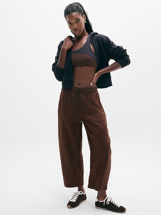 Image number 2 showing, Retreat Linen High Rise Barrel Crop Pant