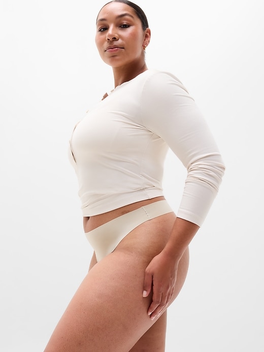 Image number 5 showing, Sleek Form No Show Thong Underwear 3-Pack