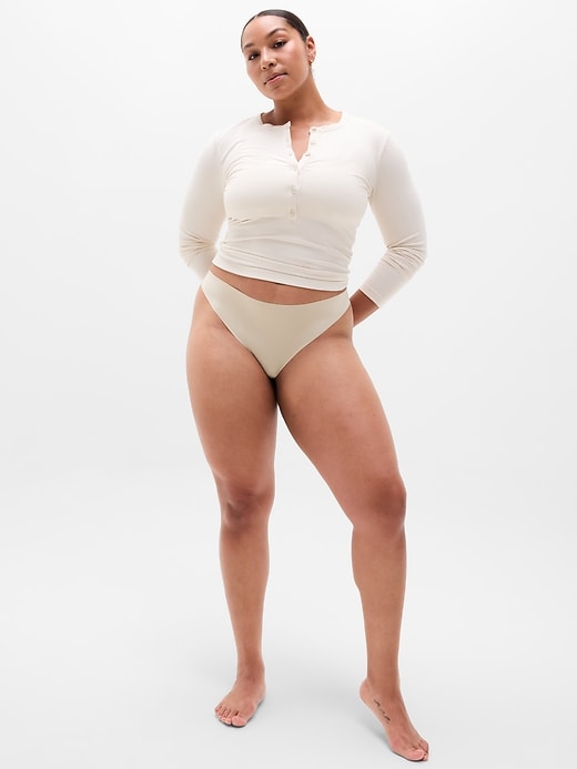 Image number 4 showing, Sleek Form No Show Thong Underwear 3-Pack