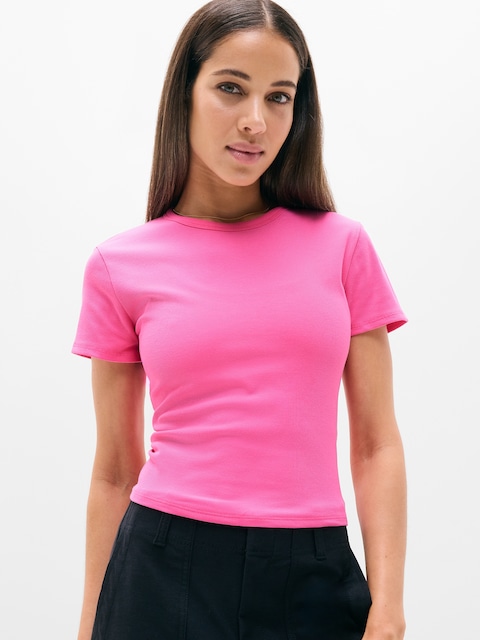 Signature Rib Crop Tee