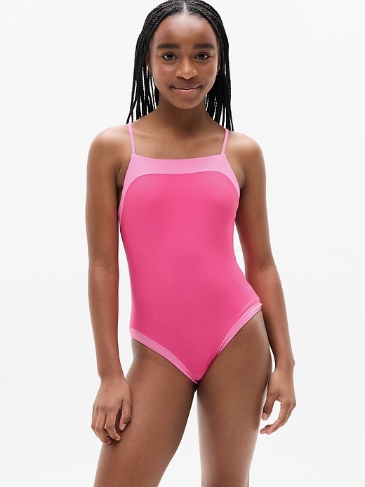Image number 1 showing, Athleta Girl Adjustable Square Neck One Piece