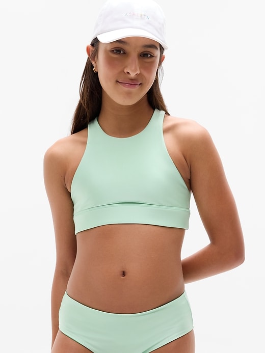 Image number 1 showing, Athleta Girl High Neck Reversible Bikini Top