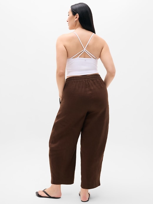 Image number 5 showing, Retreat Linen High Rise Barrel Crop Pant