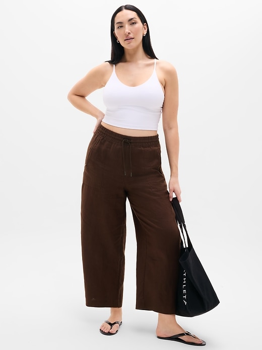Image number 4 showing, Retreat Linen High Rise Barrel Crop Pant