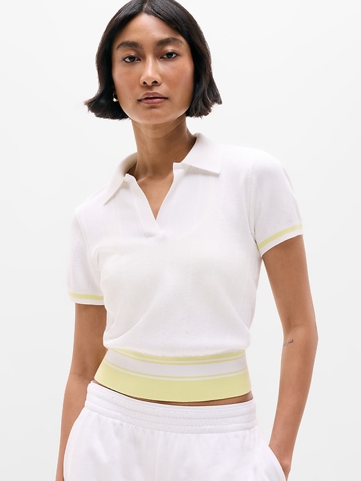 Image number 1 showing, Seamless Polo Tee Sweater