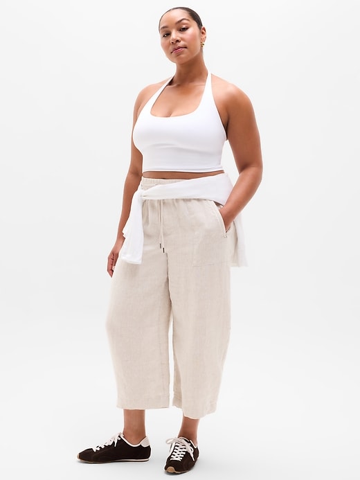 Image number 4 showing, Retreat Linen High Rise Barrel Crop Pant