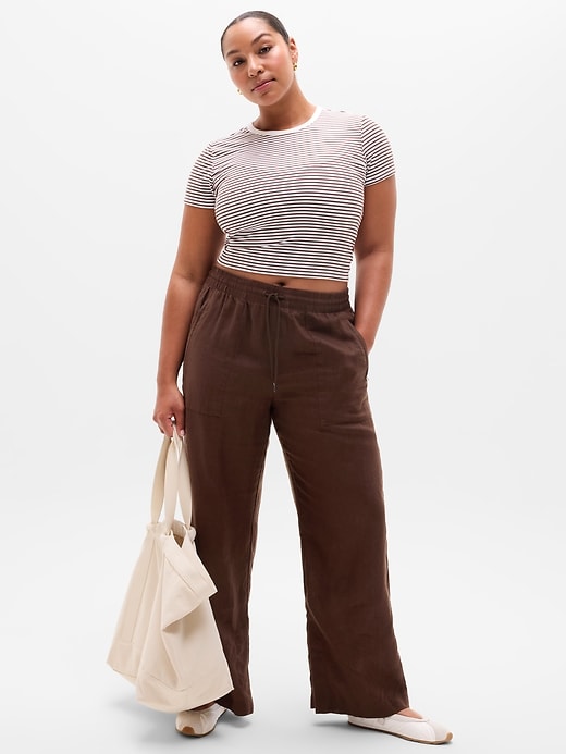 Image number 5 showing, Retreat Linen High Rise Wide Leg Pant