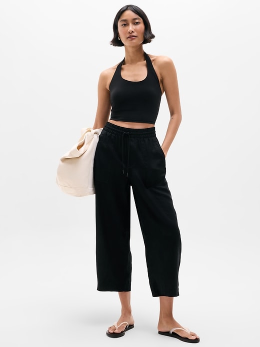 Image number 1 showing, Retreat Linen High Rise Barrel Crop Pant