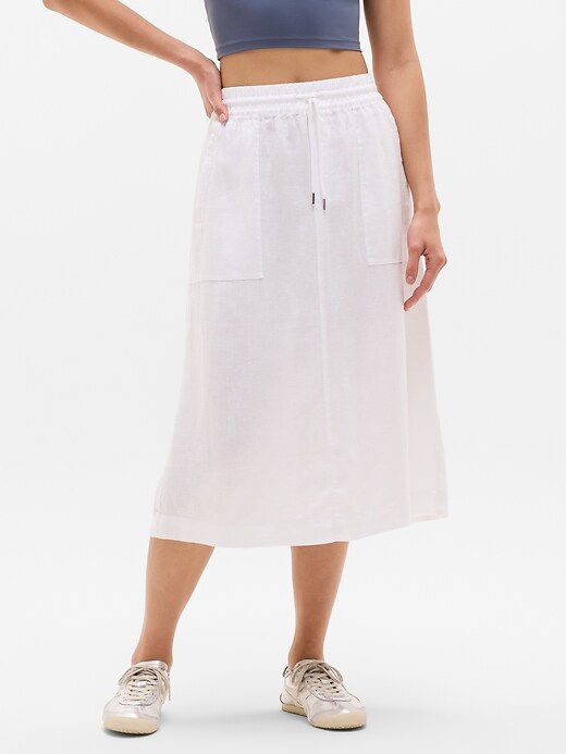 Image number 3 showing, Retreat Linen Midi Skirt