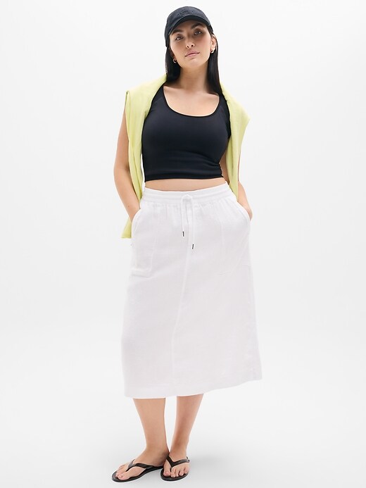 Image number 1 showing, Retreat Linen Midi Skirt