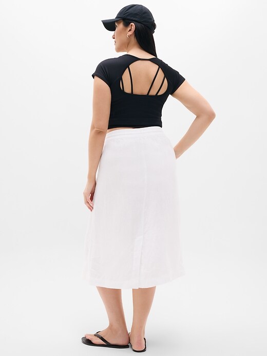 Image number 2 showing, Retreat Linen Midi Skirt