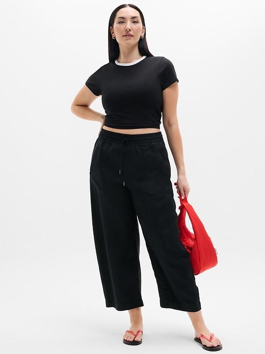 Image number 5 showing, Retreat Linen Easy Barrel Crop Pant