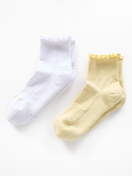 Image number 1 showing, Athleta Ruffle Everyday Quarter Crew Sock 2-Pack