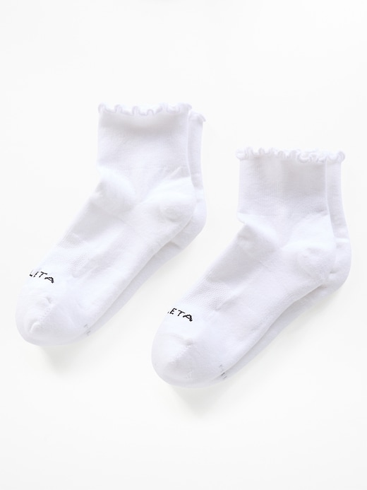 Image number 1 showing, Athleta Ruffle Everyday Quarter Crew Sock 2-Pack