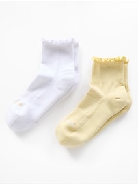 Image number 1 showing, Athleta Ruffle Everyday Quarter Crew Sock 2-Pack