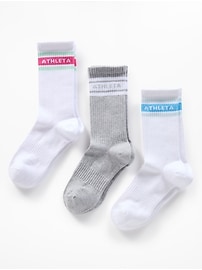 Image number 1 showing, Athleta Girl Everyday Crew Sock 3-Pack