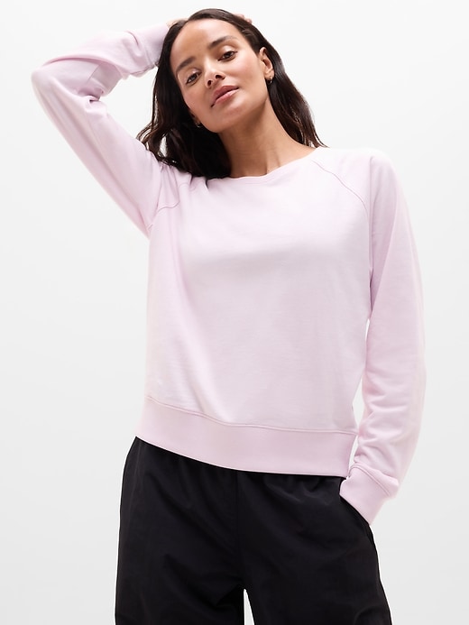 Image number 1 showing, Airy Cotton Terry Crew Sweatshirt