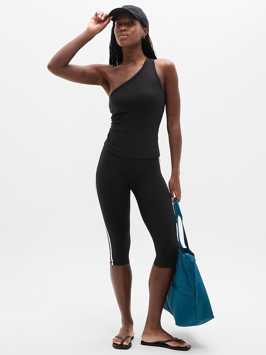 Image number 2 showing, Signature Rib Asym One Shoulder Support Top